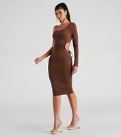 Draw Attention One-Shoulder Midi Dress