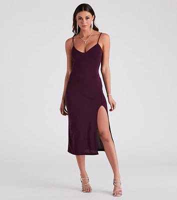 Back Of My Mind Crepe Slip Dress