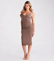 Sultry Style Strappy Back Midi Dress