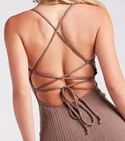 Sultry Style Strappy Back Midi Dress
