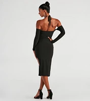 Alluring Trendsetter Halter Midi Dress