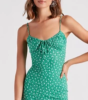 Flourish Floral Print Mini Dress