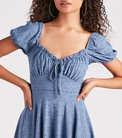 Sweet As Me Eyelet Lace Skater Dress