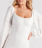 Modern Romance Eyelet Lace Mini Dress