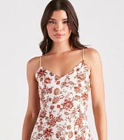 Fresh Paisley Floral A-Line Dress