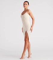Stylish Links Chain Strap Midi Dress