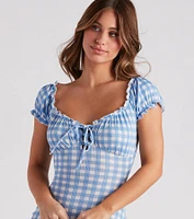Picnic Time Gingham Mini Dress