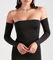 Sippin' On Sultry Off The Shoulder Maxi Dress