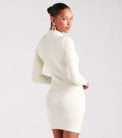 High Appeal Mock Neck Bodycon Mini Dress