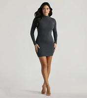 High Appeal Mock Neck Bodycon Mini Dress
