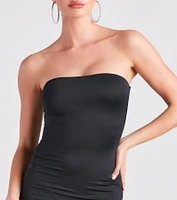 Casually Chic Smooth Knit Fitted Maxi Dress