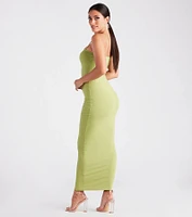 Casual Plans Rib Knit Bodycon Maxi Dress