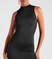 Curve Allure Mock Neck Maxi Dress