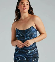 Mesmerized By You Marble Print Mini Dress