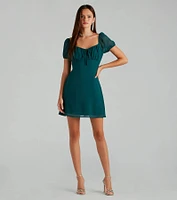 Flirt And Twirl Chiffon Open Back Skater Dress