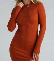 Another Day Long Sleeve Sweater Midi Dress