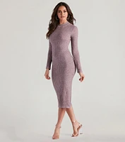 Cozy Love Mock Neck Midi Dress