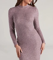 Cozy Love Mock Neck Midi Dress