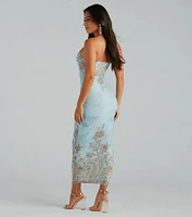 Saint Tropez Chic Floral Mesh Maxi Dress