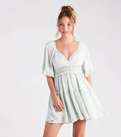 Stylish Sway Ruffled Tiered Short Dress