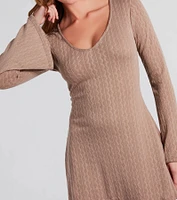Timeless Classic Cable Knit A-Line Dress