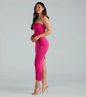 Casually Chic Smooth Knit Fitted Maxi Dress