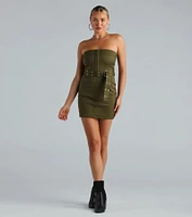 Can I Have Your Attention Belted Mini Dress