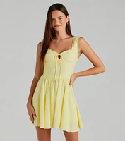 Isn't She A Beauty Woven Lace Skater Dress