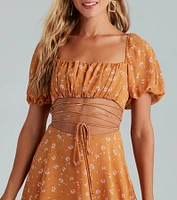 Picking Daisies Chiffon Strappy Skater Dress