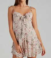 Enchanting Romance Floral Chiffon Short Dress