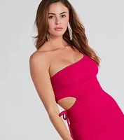 The Cut One Shoulder Cutout Mini Dress