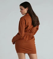 It's A Must Collared Denim Mini Dress