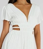 Spice Things Up V-Neck Cutout Skater Dress