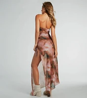 Major Crush Marble Print Maxi Dress