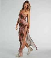 Major Crush Marble Print Maxi Dress