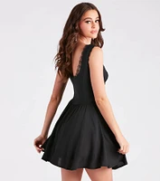 Isn't She A Beauty Woven Lace Skater Dress