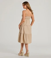 Darling Appeal Sleeveless Ruffled Midi Dress