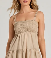 Darling Appeal Sleeveless Ruffled Midi Dress