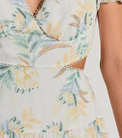 Island Oasis Tropical Cutout Skater Dress