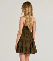 Sunny Days Off Scoop Neck Smocked Skater Dress