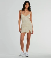 Darling Ditsy Floral V-Neck Mini Dress