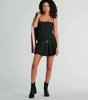 If You Pleats Sleeveless Pleated A-Line Mini Dress