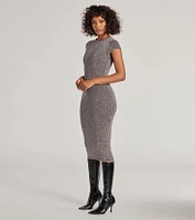 Back To Basics Ribbed Knit Midi Dress