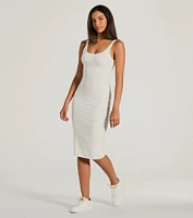 Done One Ribbed Knit Bodycon Midi Dress