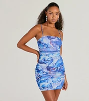 Notice Me Abstract Print Bodycon Mini Dress