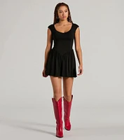 Flattering Look A-Line Ruffled Mini Dress