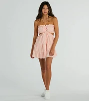 Picking Flowers Halter Strappy Back Daisy Skater Dress