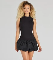 Chicest Vibe Drop Waist Bubble Hem Mini Dress