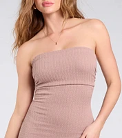 Easily Gorgeous Strapless Cable Knit Midi Dress