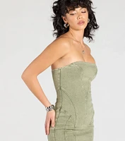 Denim Darling Strapless Bodycon Mini Dress